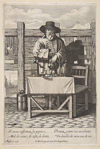 Brandy or Cure Seller, plate 3 from "Cries of Paris" (Les Cris de Paris)