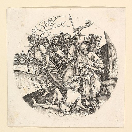 The Betrayal of Christ (reverse copy in roundel)