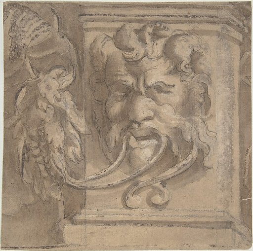 Ornamental Design with Antique-style Mask