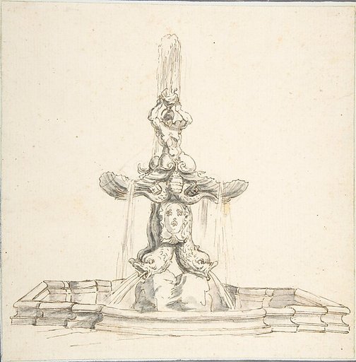 Bernini's Fountain of "Il Tritone," Piazza Barberini, Rome