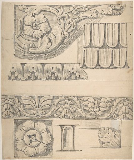 Classical Border Elements with Vines and Leaves