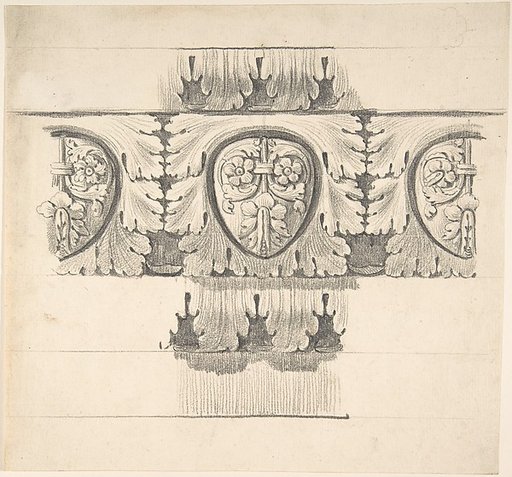Classical Design Element with Leaves and Vines