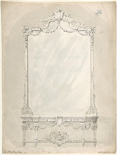Design for a Side Table and Mirror