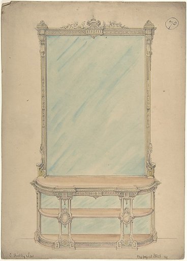 Design for a Mirror and Side Table