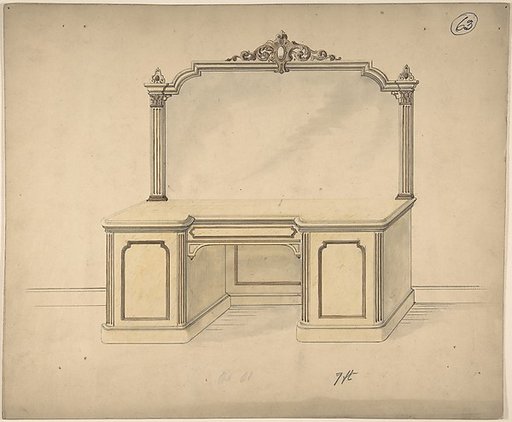 Design for a Desk with Mirror