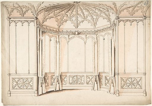 Design for a Gothic Bay Window