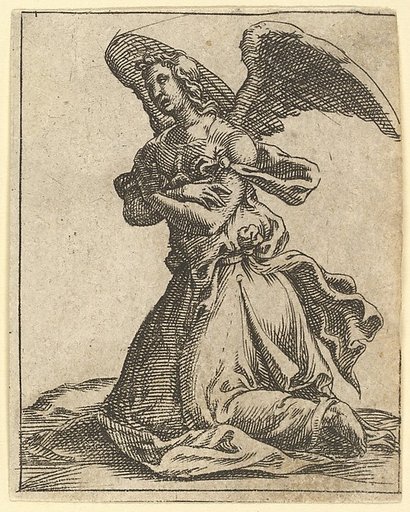 The Virgin of Sorrows: Angel; one of nine surrounding compartments from the Virgin of Sorrows, now separated