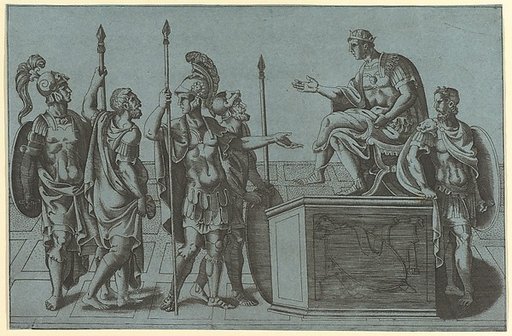 Roman Soldiers Before an Emperor
