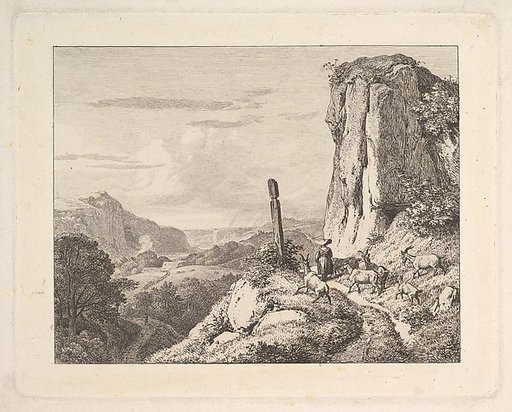 Young Woman with Six Goats