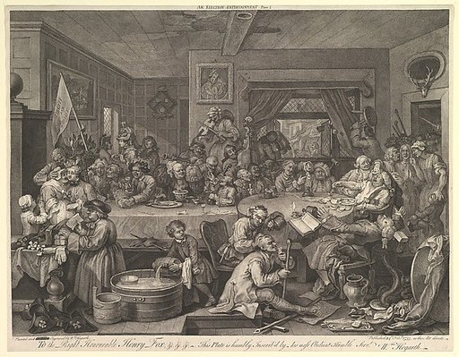 An Election Entertainment, Plate I: Four Prints of an Election
