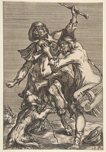 Two Fighting Beggars