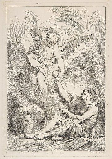 An Angel Bringing Food to a Hermit