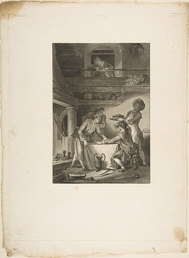 Le Pate d'Anguilles, from "Contes et nouvelles en vers par Jean de La Fontaine.  A Paris, de l'imprimerie de  P. Didot, l'an III de la République, 1795"