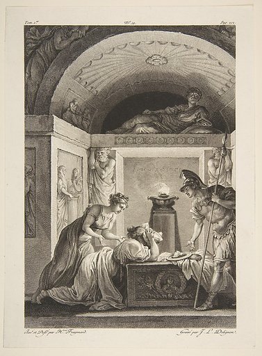 La Matrone d'Ephese, from "Contes et nouvelles en vers par Jean de La Fontaine. A Paris, de l'imprimerie de P. Didot, l'an III de la République, 1795"