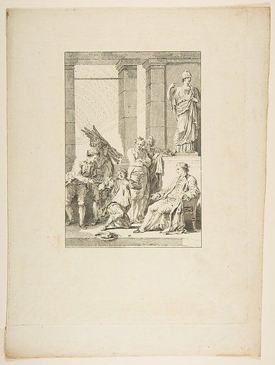 Le Paysan qui avait offense son Seigneur, from "Contes et nouvelles en vers par Jean de La Fontaine.  A Paris, de l'imprimerie de  P. Didot, l'an III de la République, 1795"