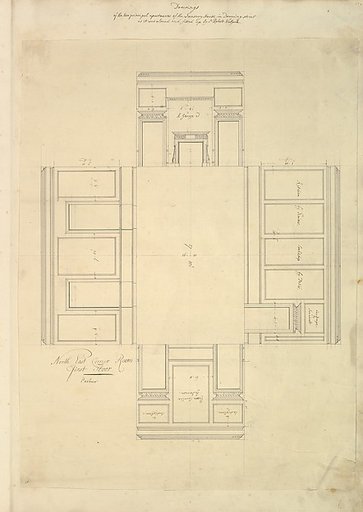 Treasury House, 10 Downing Street, London: Plan of the First-floor Parlor (Northeast Corner Room)