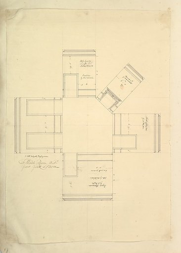 Treasury House, 10 Downing Street, London: Plan of Sir Robert Walpole's Dressing Room (Middle Room, West Front, First Floor)
