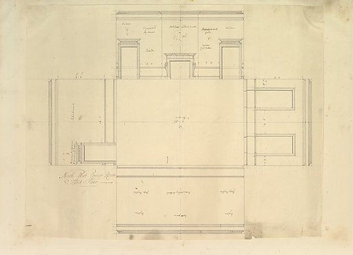 Treasury House, 10 Downing Street, London: Plan of the End Room Below (Northwest Corner Room, First Floor)
