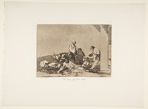 Plate 58 from "The Disasters of War" (Los Desastres de la Guerra): 'It's no use crying out' (No hay que dar voces)