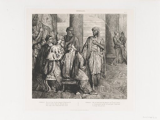 "She lov'd me for the dangers I had pass'd": plate 3 from Othello (Act 1, Scene 3)