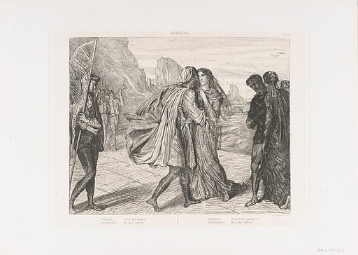 "O my fair warrior!": plate 5 from Othello (Act 2, Scene 1)