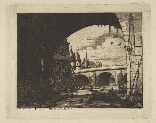 Archway, Pont Nôtre-Dame, Paris, from "Etchings of Paris"