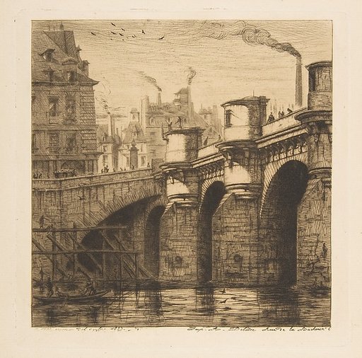 Pont-Neuf, Paris, from "Etchings of Paris"
