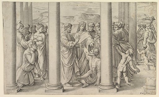 St. Peter and St. John healing the lame man at the gate of the temple