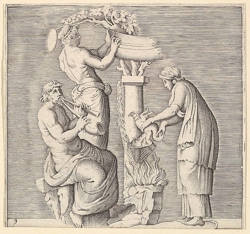 Sacrifice of a Swan, from "Ex Antiquis Cameorum et Gemmae Delineata/ Liber Secundus/et ab Enea Vico Parmen Incis"