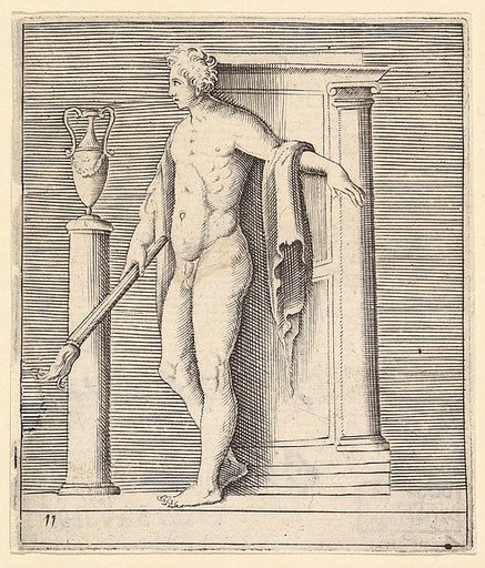 Man with Torch at Temple Door, from "Ex Antiquis Cameorum et Gemmae Delineata/ Liber Secundus/et ab Enea Vico Parmen Incis"