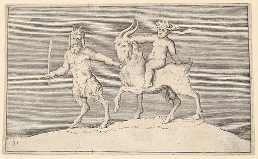 Satyr Leading Goat on which a Infant Rides, from "Ex Antiquis Cameorum et Gemmae Delineata"