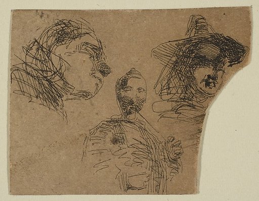 Two Female Heads and Standing Figure (from Sketches on the Coast Survey Plate)