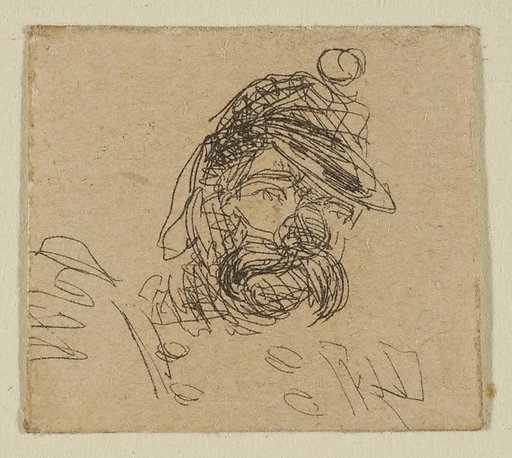 Bearded Man in Soldier's Cap (from Sketches on the Coast Survey Plate)