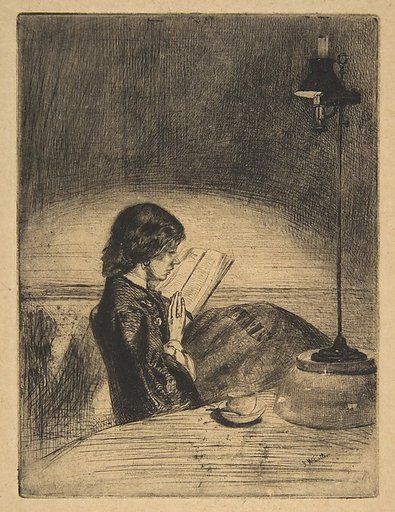 Reading by Lamplight