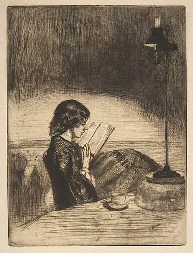 Reading by Lamplight