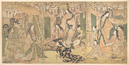 A View of the Pleasures of the Taiko and His Five Wives at Rakutō