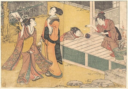 New Year's Games, from the printed book Flowers of the Four Seasons (Shiki no hana)