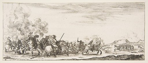 A battle on horseback, from "Peace and War" (Divers desseins tant pour la paix que pour la guerre)
