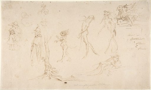 Studies of Imaginary Woodland Creatures and Other Figures