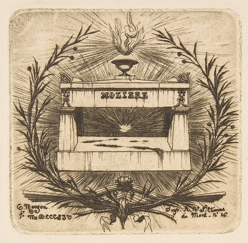Le Tombeau de Molière (au Père-Lachaise) (Molière's tomb, Père-Lachaise Cemetery), Paris, from "Etchings of Paris"
