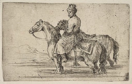 A Polish Groom Bathing Horses