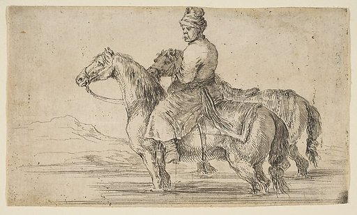 Polish Groom Bathing Horses
