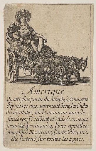Allegory of America, from the playing cards "Jeu de la Géographie"