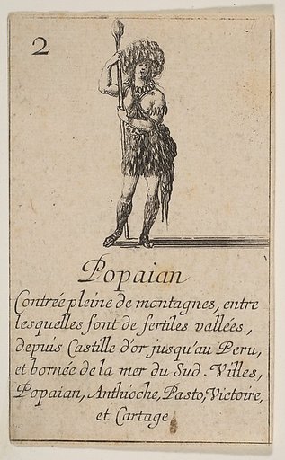 Popayan, from the playing cards "Jeu de la Géographie"