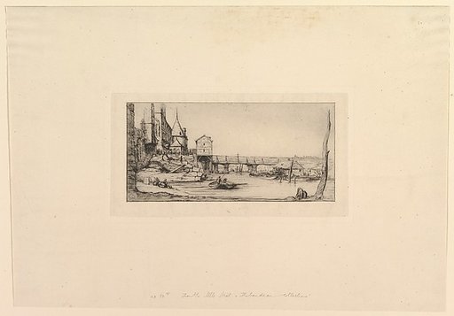 Passerelle du Pont-au-Change, après l'incendie de 1621 (The Footbridge temporarily replacing the Pont-au-Change, Paris, after the fire of 1621)