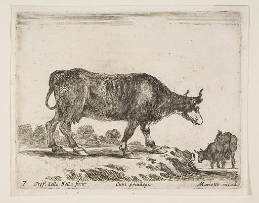 Ox, plate 7 from "Various Animals" (Diversi Animali)