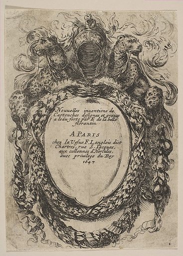 Cartouche with Title: Nouvelles inventions de Cartouches