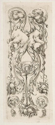 Two Facing Camel Heads with Bodies Terminating in Ornament