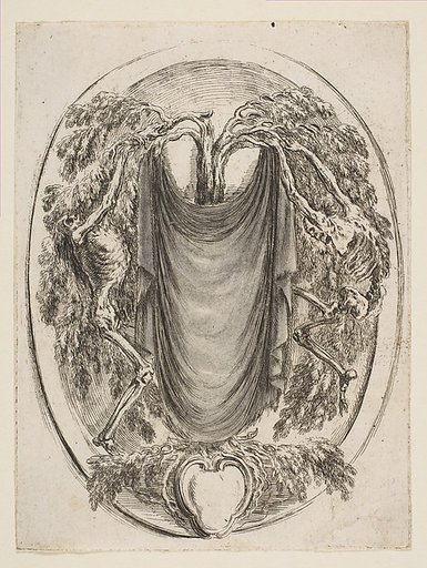 Cartouche with Skeletons