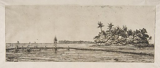 Océanie: Îlots à Uvea (Wallis): Pêche aux Palmes, 1845 (Oceania: Fishing, near islands with palms in the Uea or Wallis Group, 1845), from "The Voyage to New Zealand (1842–46)"
